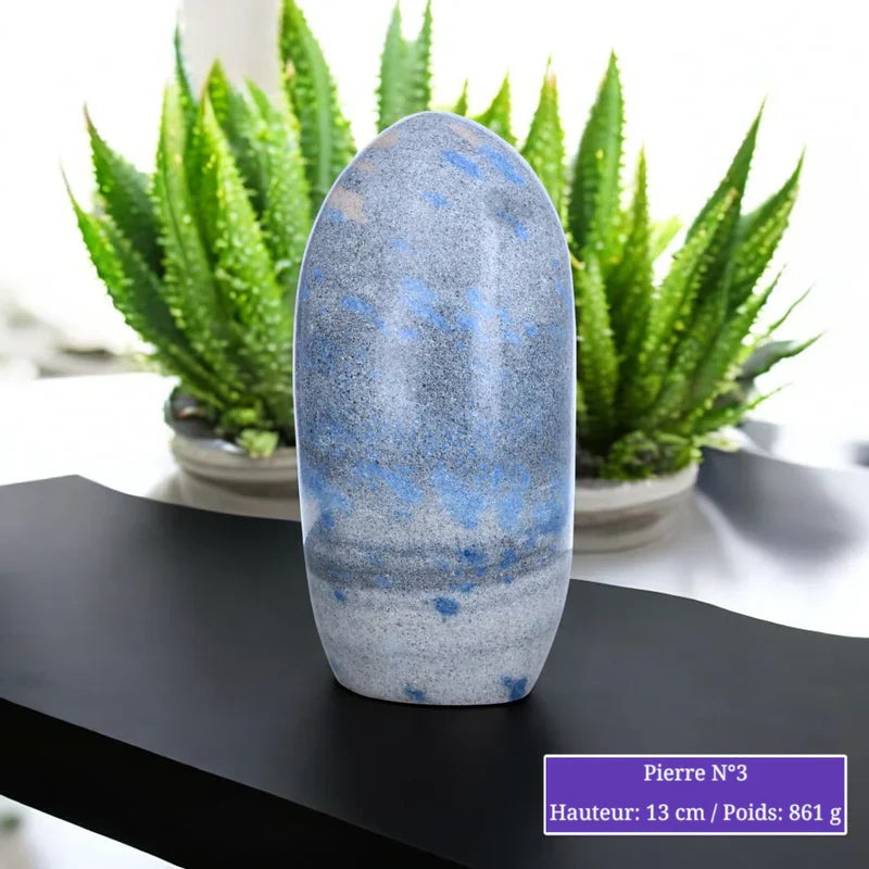 Pierre en Quartzite à Lazulite - Forme libre minéraux