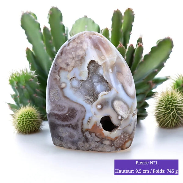 Pierre en Agate Fleur - Forme Libre