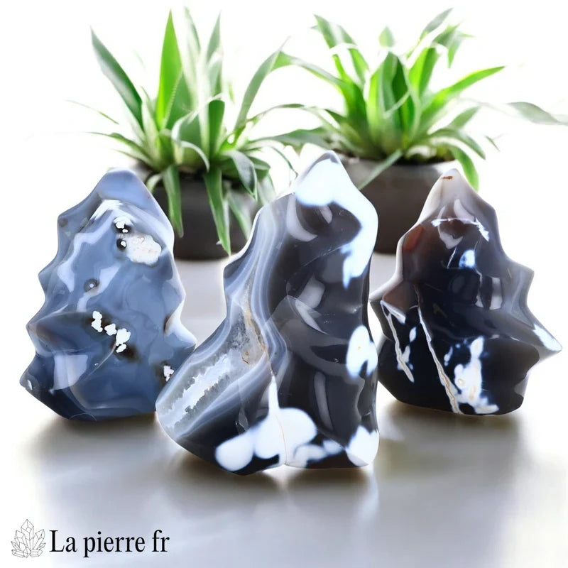 Pierre en Agate Orque naturelle polie de Madagascar pour décoration et lithothérapie