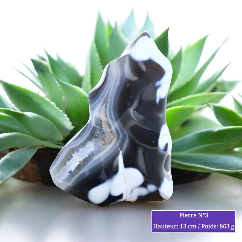 Pierre en Agate Orque à Poser de Forme Flamme Toute Polie minéraux