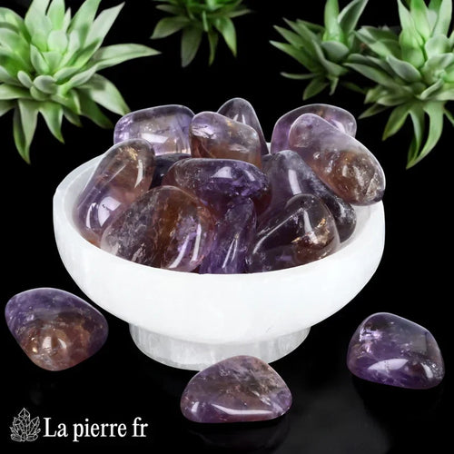 Pierre Roulée Amétrine du Brésil — Lot de 2 (2-3 cm) Harmonisation & Équilibre