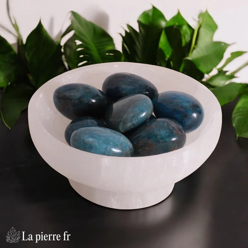 Pierre apatite bleue, pierre roulées pour lithothérapie 