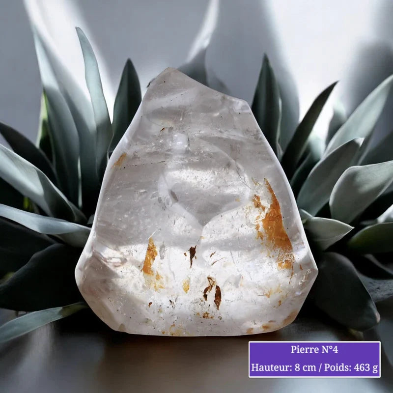 Pierre en Cristal de Roche à Poser Forme Flamme Toute Polie minéraux