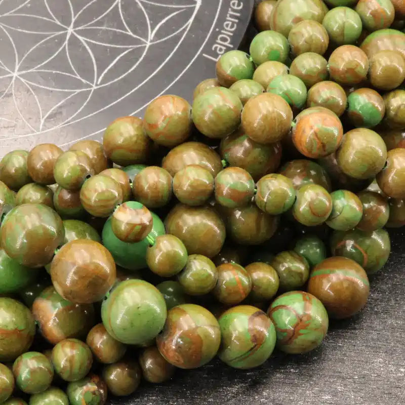 Perles Jaspe Phénix en pierre naturelle ronde 4mm, 6mm, 8mm, 10mm - Qualité AAA pour la création de bijoux et lithothérapie