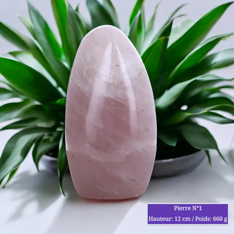 Pierre de Quartz Rose à poser, pierre naturelle de forme libre polie pour lithothérapie