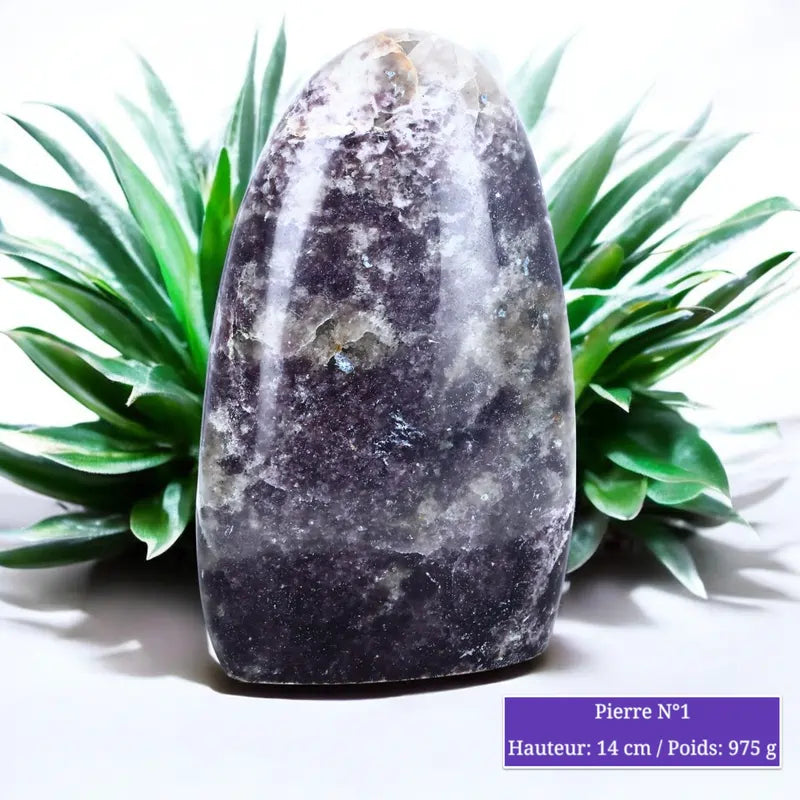 Pierre de Lépidolite Violette à poser, pierre naturelle de forme libre polie pour lithothérapie