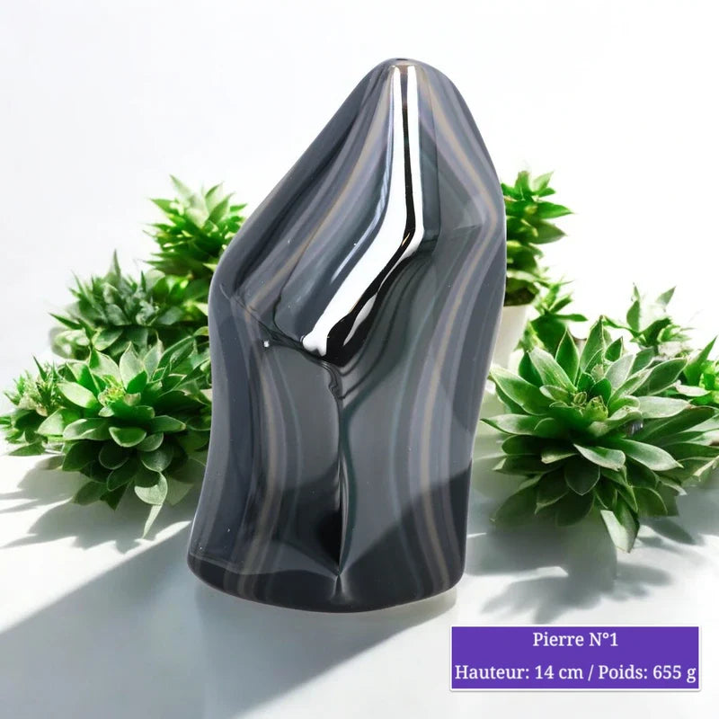 Pierre en Obsidienne Oeil Céleste - Forme flamme minéraux