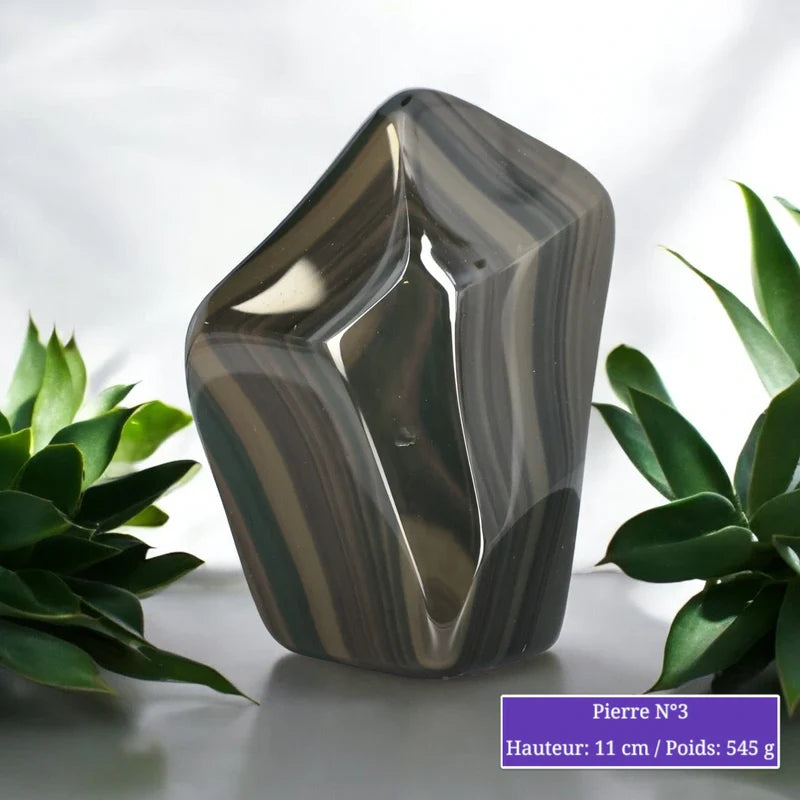 Pierre en Obsidienne Oeil Céleste - Forme flamme minéraux