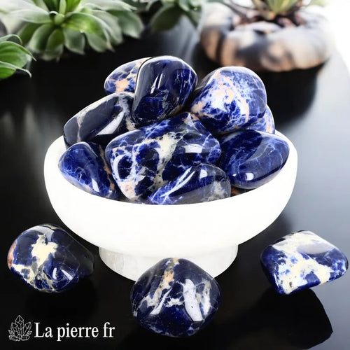 Pierre Roulée Sodalite, Lot de 2 Pierres de 2 à 3 cm