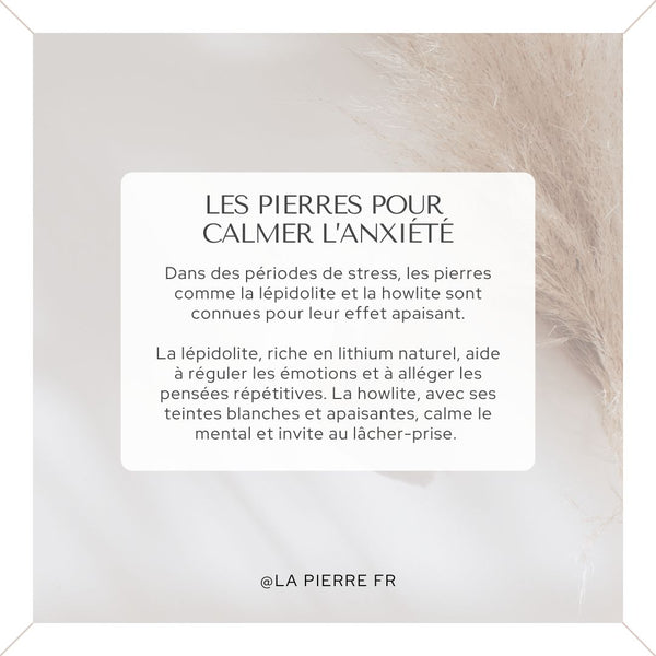 Carte présentant les pierres naturelles pour calmer l’anxiété.