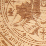 Planche Pendule Égyptienne Anubis, Bois Gravé, Cadran de Radiesthésie