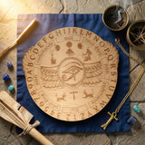Planche Pendule Œil d'Horus, Bois Gravé, Alphabet et Chiffres