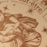 Planche Pendule Fée et Croissant de Lune, Bois Gravé, Oui Non