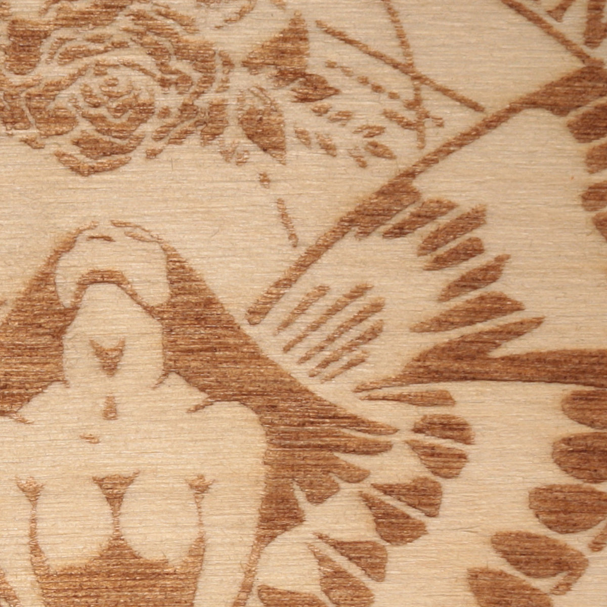 Planche pendule oui non, rose gravée et femme aux ailes de papillon