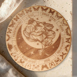 Planche Pendule Fée et Croissant de Lune, Bois Gravé, Oui Non