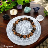 Plaque Sélénite Arbre de Vie, Lune et Soleil (10cm) | La Pierre