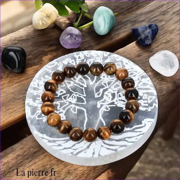 Plaque de rechargement en Sélénite Arbre de Vie - pierre naturelle