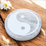 Plaque de rechargement en Sélénite Yin-Yang pierre naturelle