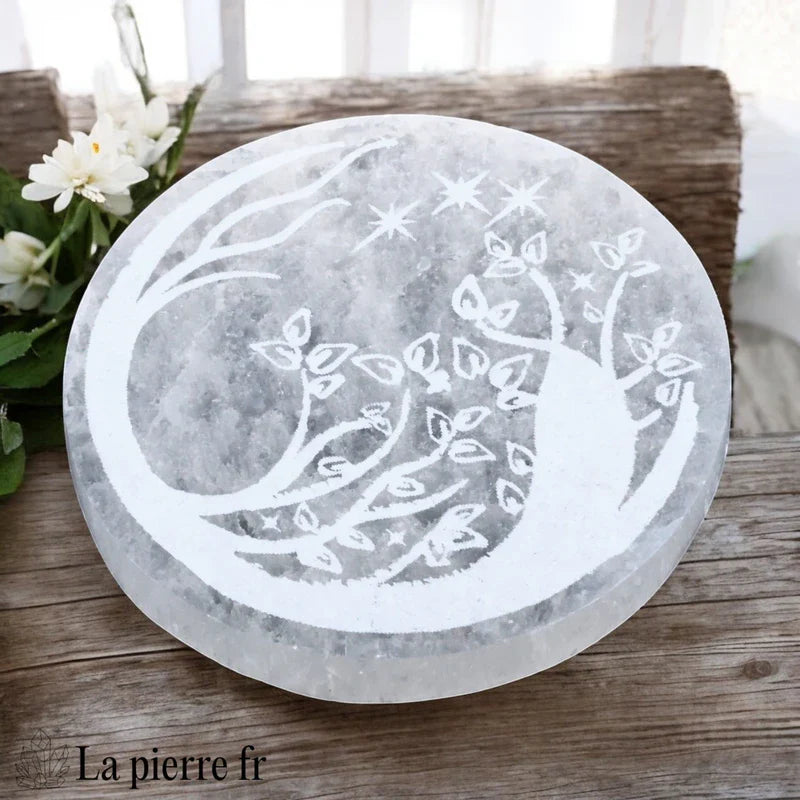 Plaque de Rechargement Sélénite - Rêve Féérique (Ronde, 10cm)