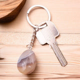 Porte-clés Agate Grise – Stabilité & Apaisement