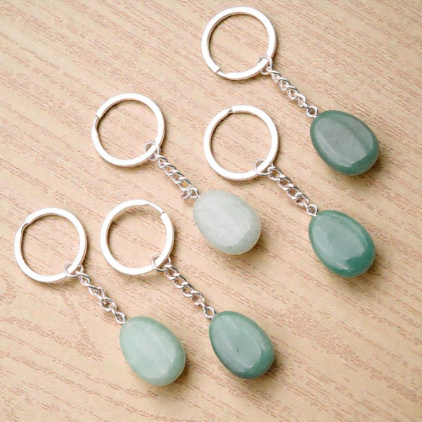 Porte-clés en pierre naturelle Aventurine Verte du Brésil – lithothérapie
