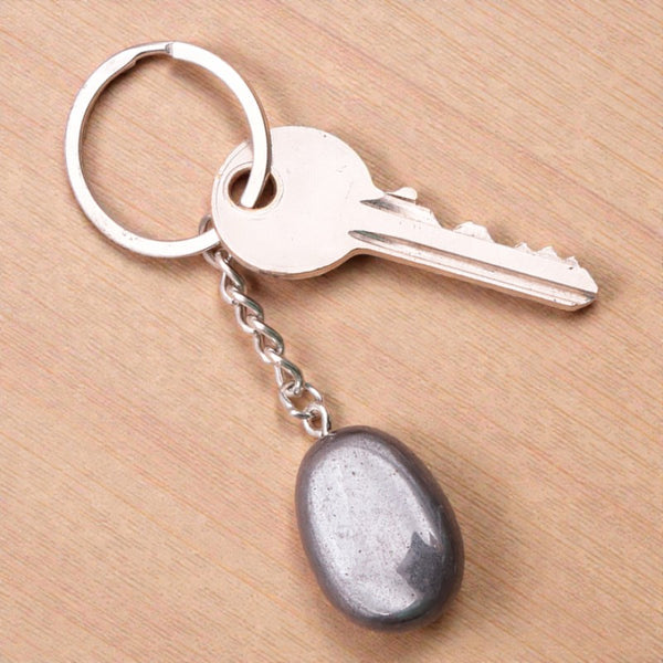 Porte-clés en pierre naturelle Hématite 