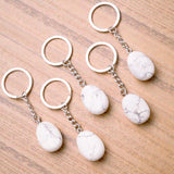 Porte-clés Howlite Blanche – Calme & Maîtrise de soi