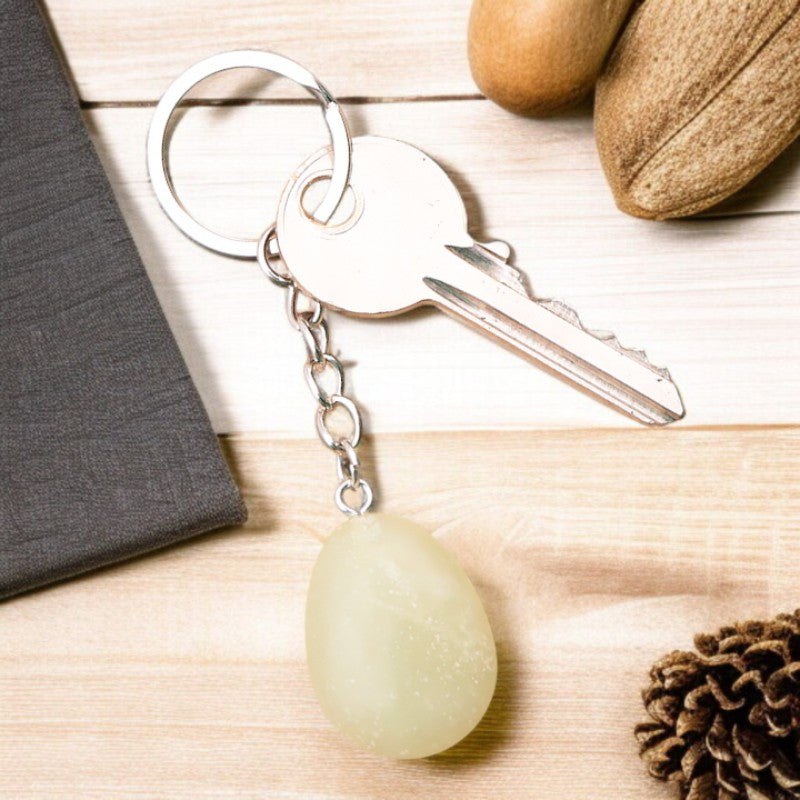 Porte-clés en pierre naturelle Jade Vert 