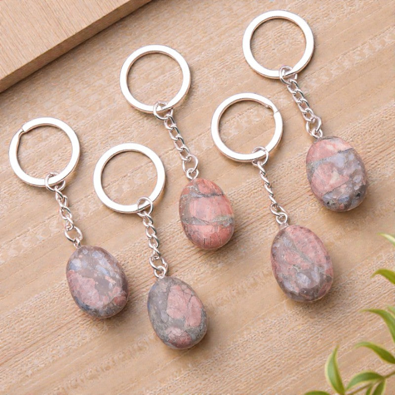 Porte-clés en pierre naturelle Libérite d’Afrique du Sud – lithothérapie