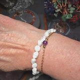 Bracelet Howlite Blanche en pierre roulée