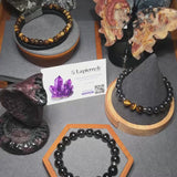 Bracelet Homme Onyx Dépoli & Hématite 10mm