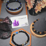 Bracelet perles Onyx noir & Lapis Lazuli homme