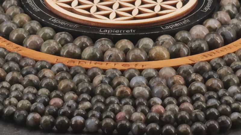 Perles pierre naturelle Libérite ronde en 4/6/8/10mm pour création de bijoux et lithothérapie - La Pierre Fr