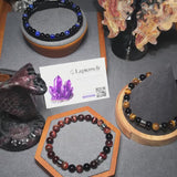 Bracelet homme en perles Onyx noir & Oeil de taureau