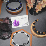 Bracelet homme en pierre fine Howlite blanche & Onyx noir