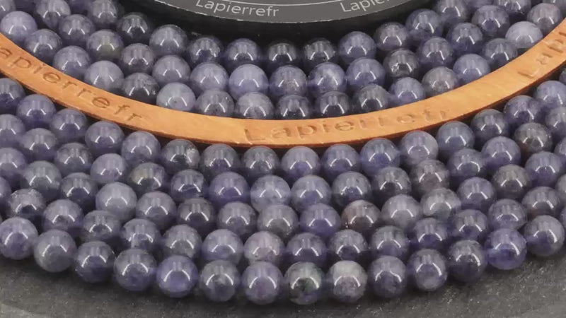 Perles Iolite en pierre naturelle ronde 8mm, 10mm - Qualité AA+ pour la création de bijoux et lithothérapie