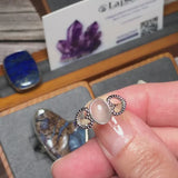 Bague en Quartz rose (Cœur Ajouré) — Argent 925 rhodié