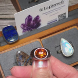 Bague Ambre Argent Émaillé (Chevalière Bohème)