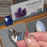Bague Grenat facettée en argent rhodié (Scintillia)