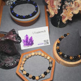 Bracelet homme en perles Onyx noir & Jaspe paysage