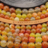 Perles Agate Jaune ronde en 4/6/8/10 mm pour la création de bijoux