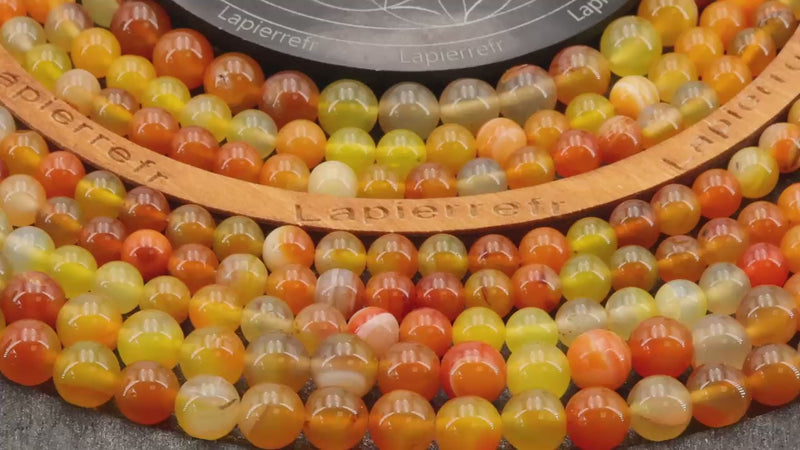 Perles Agate Jaune ronde en 4/6/8/10 mm pour la création de bijoux