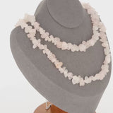 collier en quartz rose véritable