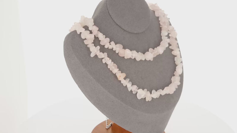 collier en quartz rose véritable