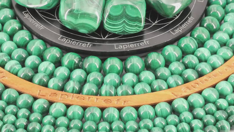 Perle pierre naturelle Malachite ronde en 4/6/8/10mm pour la fabrication de bijoux et lithothérapie - La Pierre Fr 