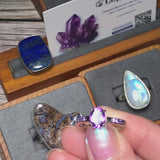 Bague Améthyste facettée en argent rhodié (Cygnea)