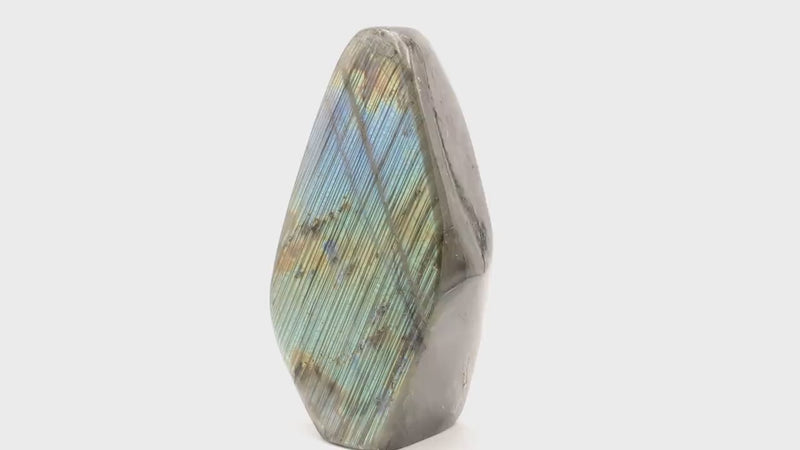 Labradorite de Madagascar 1kg | Bloc de pierre naturelle à poser de forme libre toute polie | Minéraux | Lithothérapie