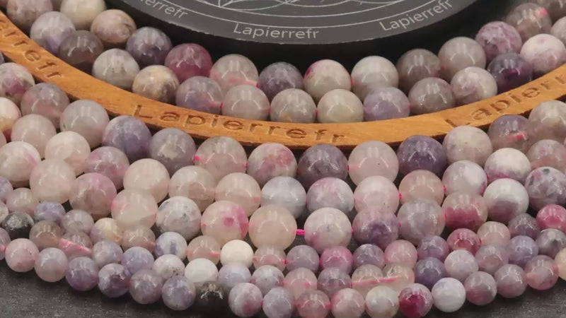 Perles Tourmaline "rose" en pierre naturelle ronde 4/6/8/10mm de Qualité AA+, pour la création de bijoux et lithothérapie