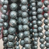 Perles de Pyrite facettées 4, 6, 8 et 10 mm — Fil de 36 cm