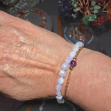 Bracelet Calcédoine Bleue en pierre roulée
